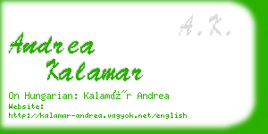 andrea kalamar business card